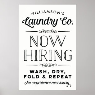 Now Hiring Fun Personalized Laundry Room Print