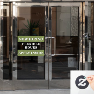 Now Hiring Help Wanted Business Employ Hire Staff Window Cling