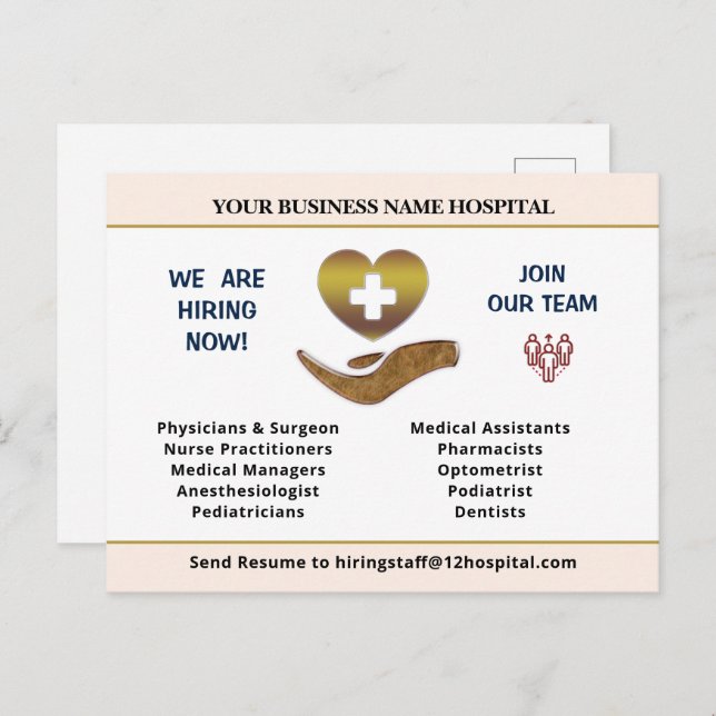 Now Hiring Help Wanted Employee Personalize Sign  Postcard (Front/Back)