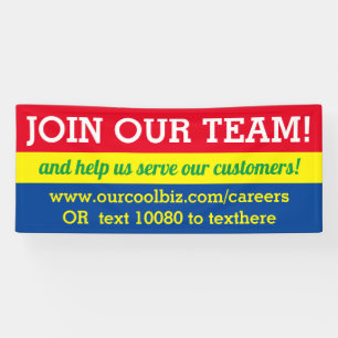 Now hiring help wanted join our team employee bann banner