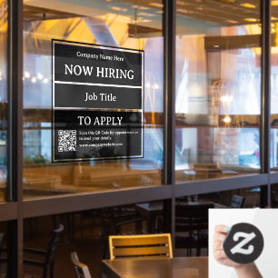 Now Hiring Job Opening Store Business Vacancy Window Cling