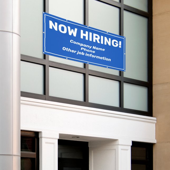 Now Hiring Personalized Banner (Outside Building)