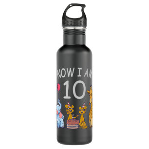 Now I am 10 years old 10th Birthday at the Zoo 710 Ml Water Bottle
