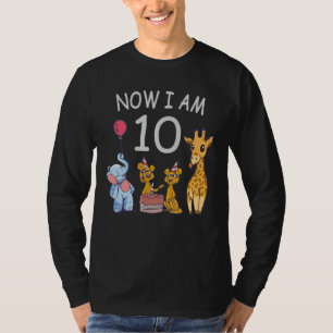 Now I am 10 years old 10th Birthday at the Zoo T-Shirt