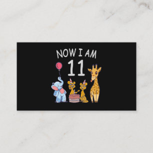 Now I am 11 years old 11th Birthday at the Zoo Enclosure Card
