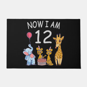 Now I am 12 years old 12th Birthday at the Zoo Doormat