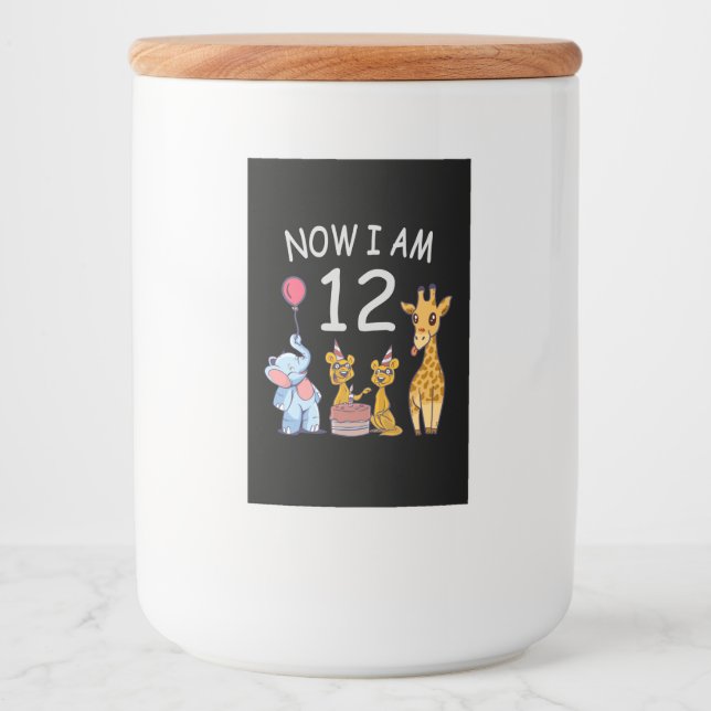 Now I am 12 years old 12th Birthday at the Zoo Food Label (Front)