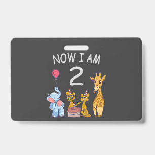 Now I am 2 year old 2nd Birthday at the Zoo Badge