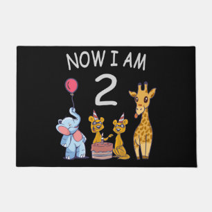 Now I am 2 year old 2nd Birthday at the Zoo Doormat