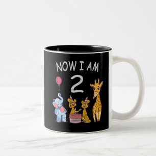 Now I am 2 year old 2nd Birthday at the Zoo Two-Tone Coffee Mug