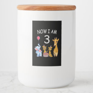 Now I am 3 year old 3rd Birthday at the Zoo Food Label