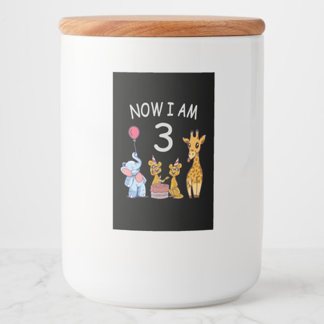 Now I am 3 year old 3rd Birthday at the Zoo Food Label (Front)