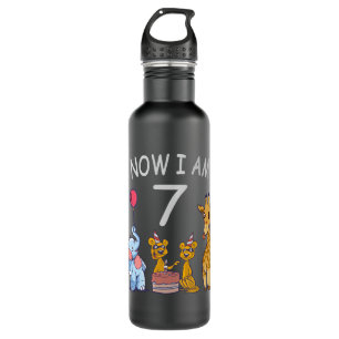 Now I am 7 years old 7th Birthday at the Zoo 710 Ml Water Bottle