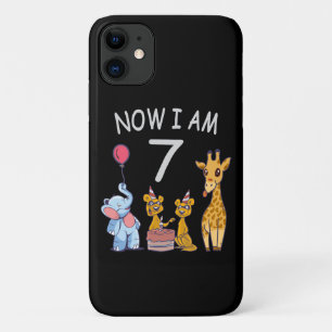 Now I am 7 years old 7th Birthday at the Zoo iPhone 11 Case