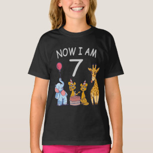 Now I am 7 years old 7th Birthday at the Zoo T-Shirt
