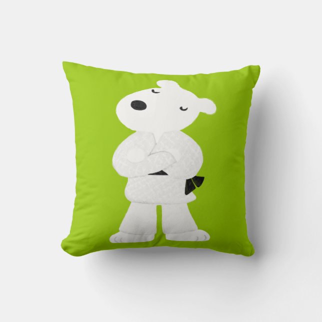 Now I have a black belt! Throw Pillow (Front)