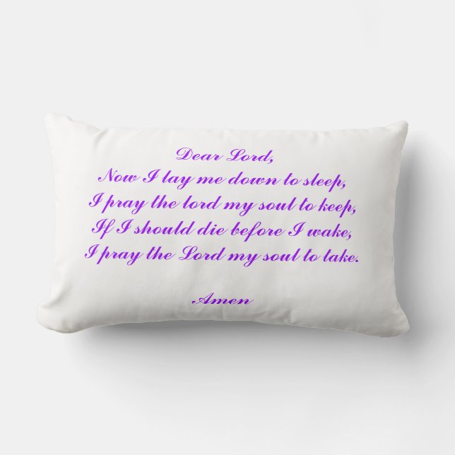 Now I Lay Me Down To Sleep Lumbar Pillow (Front)