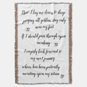 Now I lay me down to sleep Throw Blanket