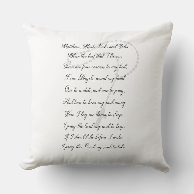 Now I Lay Me Down To Sleep Throw Pillow (Front)