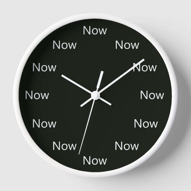 Now is Zen™ - Mindfulness Taoist Buddhist Black Clock (Front)
