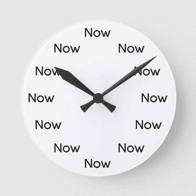 Now is Zen™ - Mindfulness Taoist Buddhist Round Clock (Front)