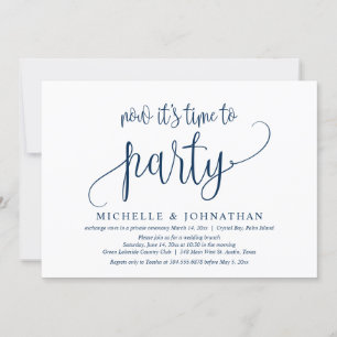 Now it's Time To Party, Post Wedding Elopement Inv Invitation
