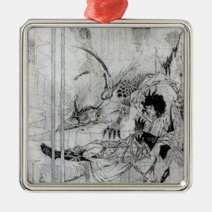 Now King Arthur saw the Questing Beast Metal Ornament