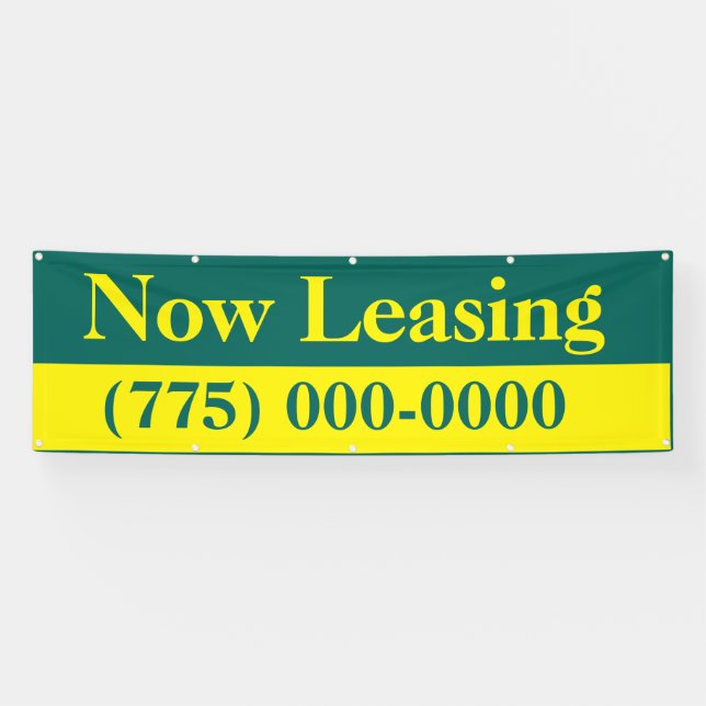 Now Leasing 8' Outdoor Vinyl Banner (Horizontal)