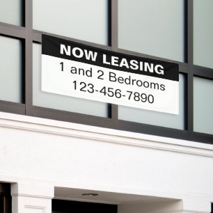 Now Leasing Black and White Apartments for Rent Banner