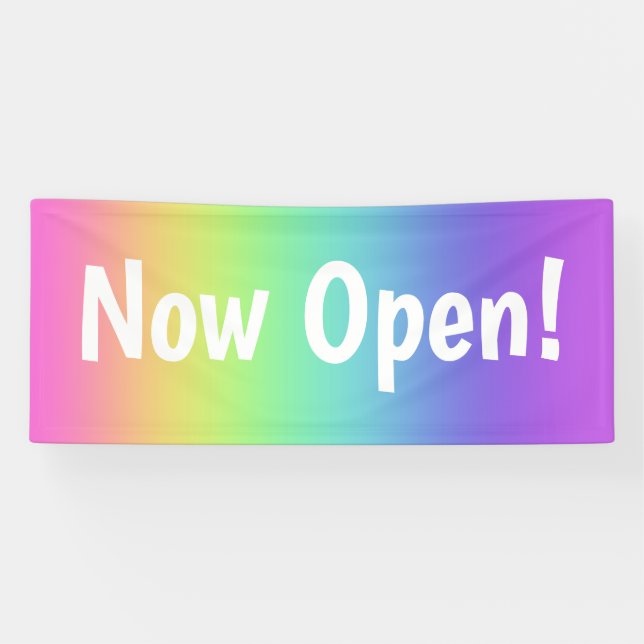 Now Open! Rainbow Banner (Horizontal)