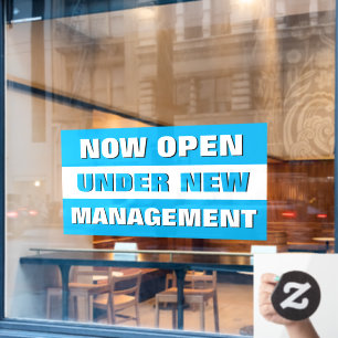 Now Open Under New Management Small Business Window Cling
