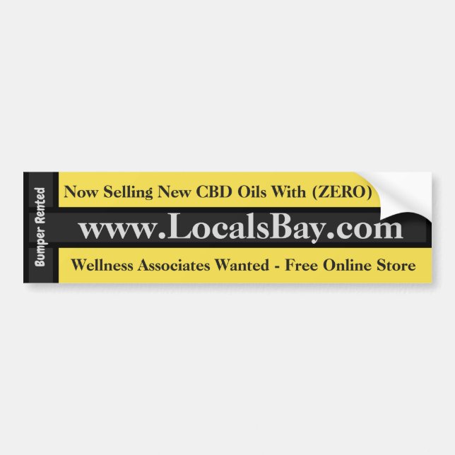 Now Selling CBD Oil With Zero THC Bumper Sticker (Front)