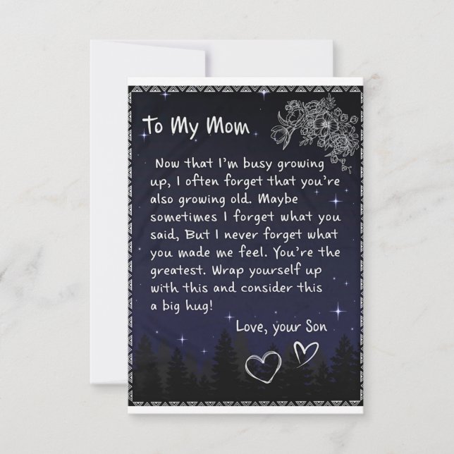 Now That I'm Busy Growing Up - Son To Mom   Thank You Card (Front)