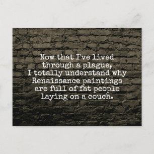 Now that I've lived through a plague joke Postcard