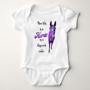 Now This Is A Horse Of A Different Colour Purple Baby Bodysuit