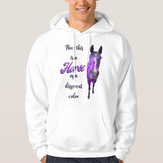 Now This Is A Horse Of A Different Colour Purple Hoodie (Front)