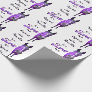 Now This Is A Horse Of A Different Colour Purple Wrapping Paper