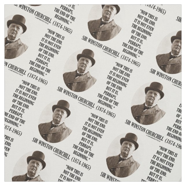 Now This Not The End Beginning Winston Churchill Fabric (Swatch)