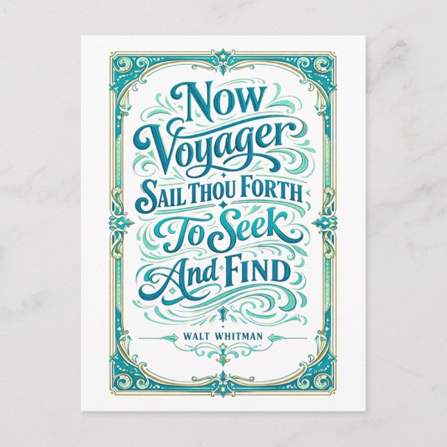 "Now Voyager" Quotation Postcard (Front)