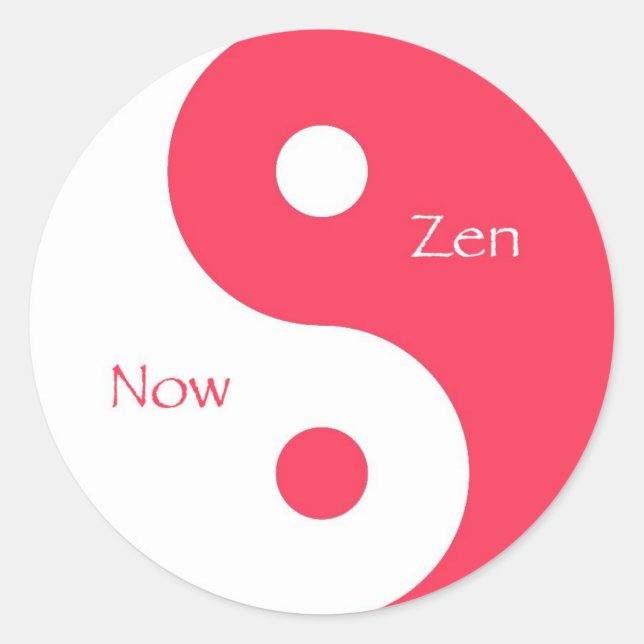 Now & Zen Magenta Classic Round Sticker (Front)