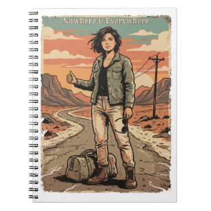 Nowhere & Everywhere Vintage Travel Poster Aesthet Notebook