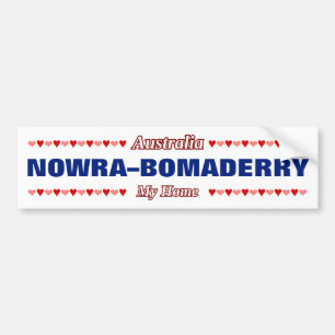 NOWRA–BOMADERRY - My Home - Australia; Hearts Bumper Sticker