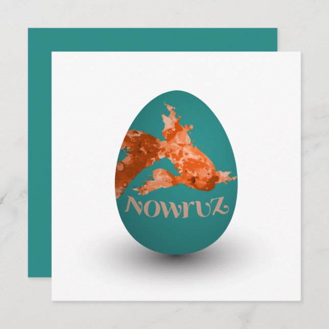 nowruz goldfish painted egg invitation (Front/Back)