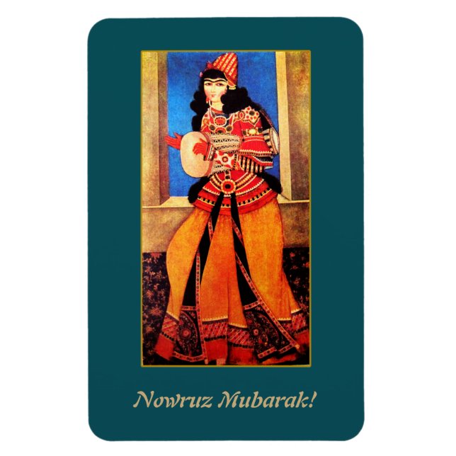 Nowruz Moubarak. Magnet cadeau du Nouvel An persan (Vertical)