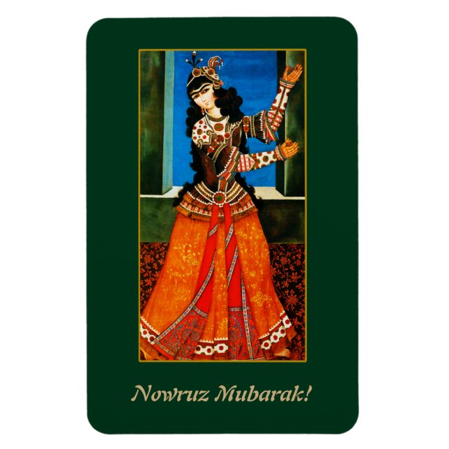 Nowruz Moubarak. Magnet cadeau du Nouvel An persan (Vertical)