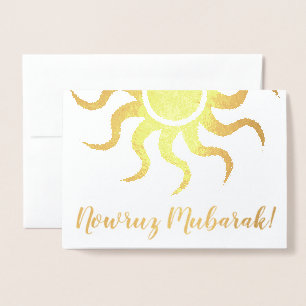 nowruz mubarak! gold foil sun card
