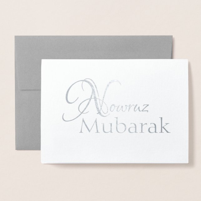 Nowruz Mubarak Persian Iranian New Year Blank Foil Foil Card (Front With Envelope)
