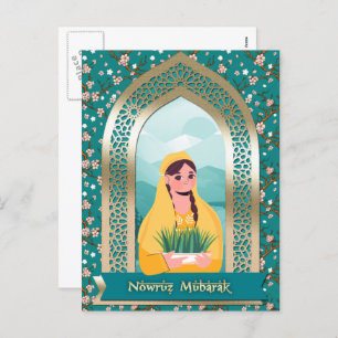 Nowruz Mubarak. Persian New Year  Holiday Postcard
