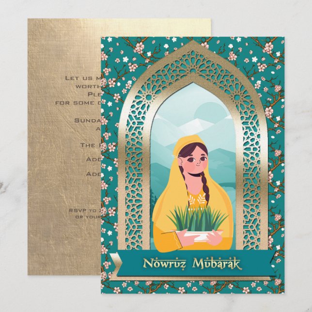 Nowruz Mubarak Persian New Year Party  Invitation (Front/Back)