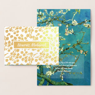 Nowruz Mubarak. Real Foil Persian New Year Cards